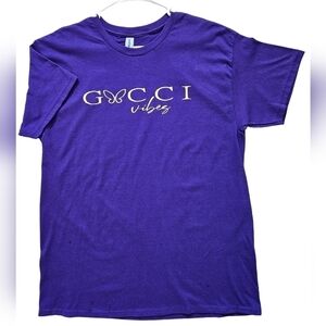 GILDEN "GUCCI VIBES" TSHIRT SZ L PURPLE
